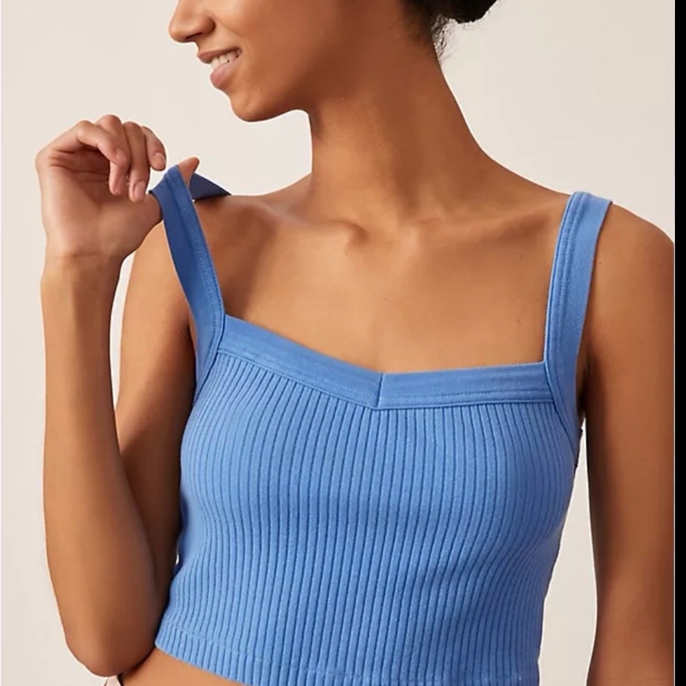 Anthropologie Blue Ribbed Camisole